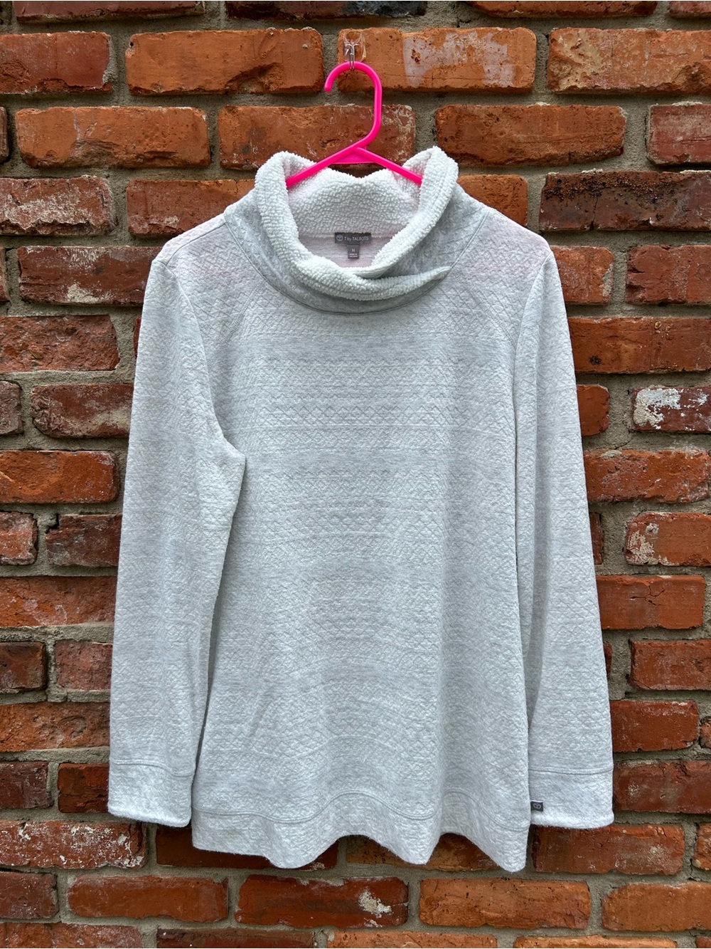 T by Talbots Textured Cozy Women's Cream Cowl Neck Sweater M